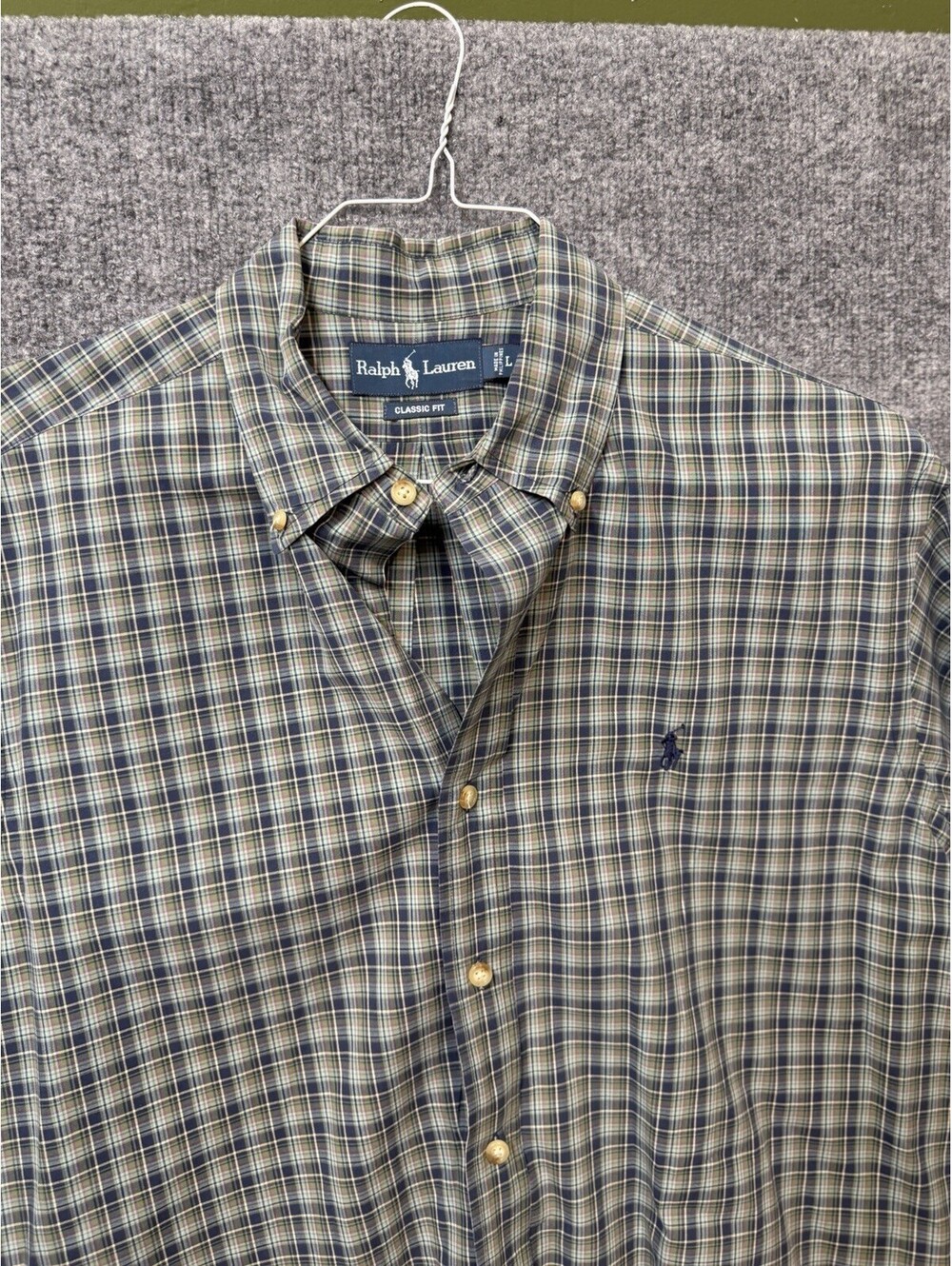Ralph Lauren Classic Fit Plaid Button-Down Shirt Men’s Large Long Sleeve